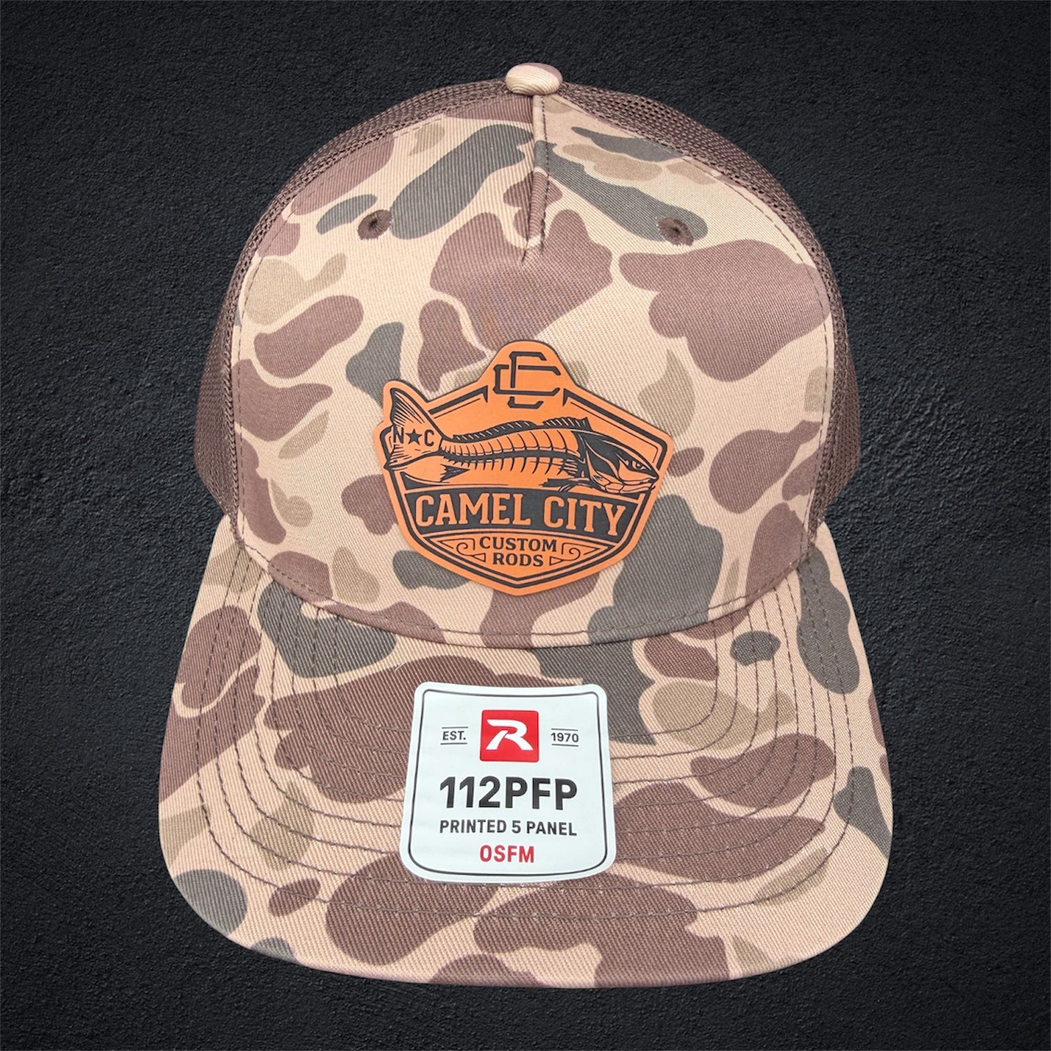 シンゾーン BOATIES TOUR CAP 42 CAMEL Camel City Leatherette Patch Hat – Camel City Custom Rods